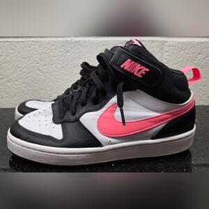Nike Court Borough 2 Mid GS Size 5.5Y White Sunset Pulse Black Pink Youth Shoes